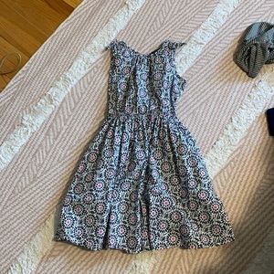Girls dress with pink and blue flowers